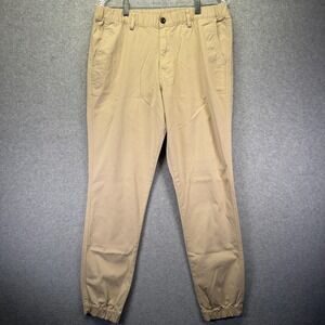 Bearbottom Pants Mens LT Beige Joggers Elastic Cuff Stretch Tall Casual Cotton